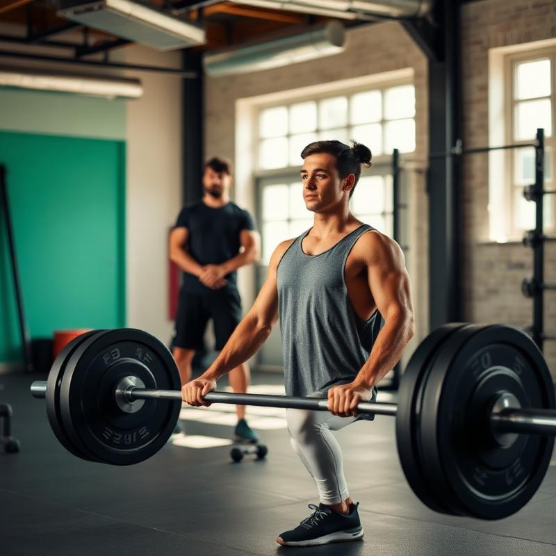 Krachttraining met deadlift onder begeleiding